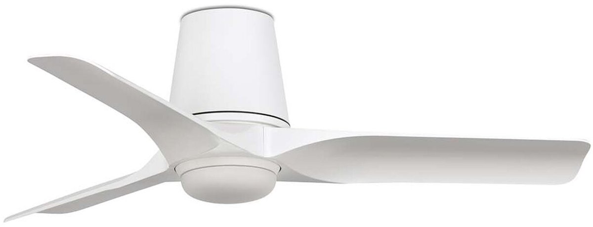 Faro Barcelona 338261S Hey Tub S plafondventilator met verlichting wit 90 cm - Afstandsbediening - Stille en zuinige DC-motor - 6 snelheden - zomer en winterstand