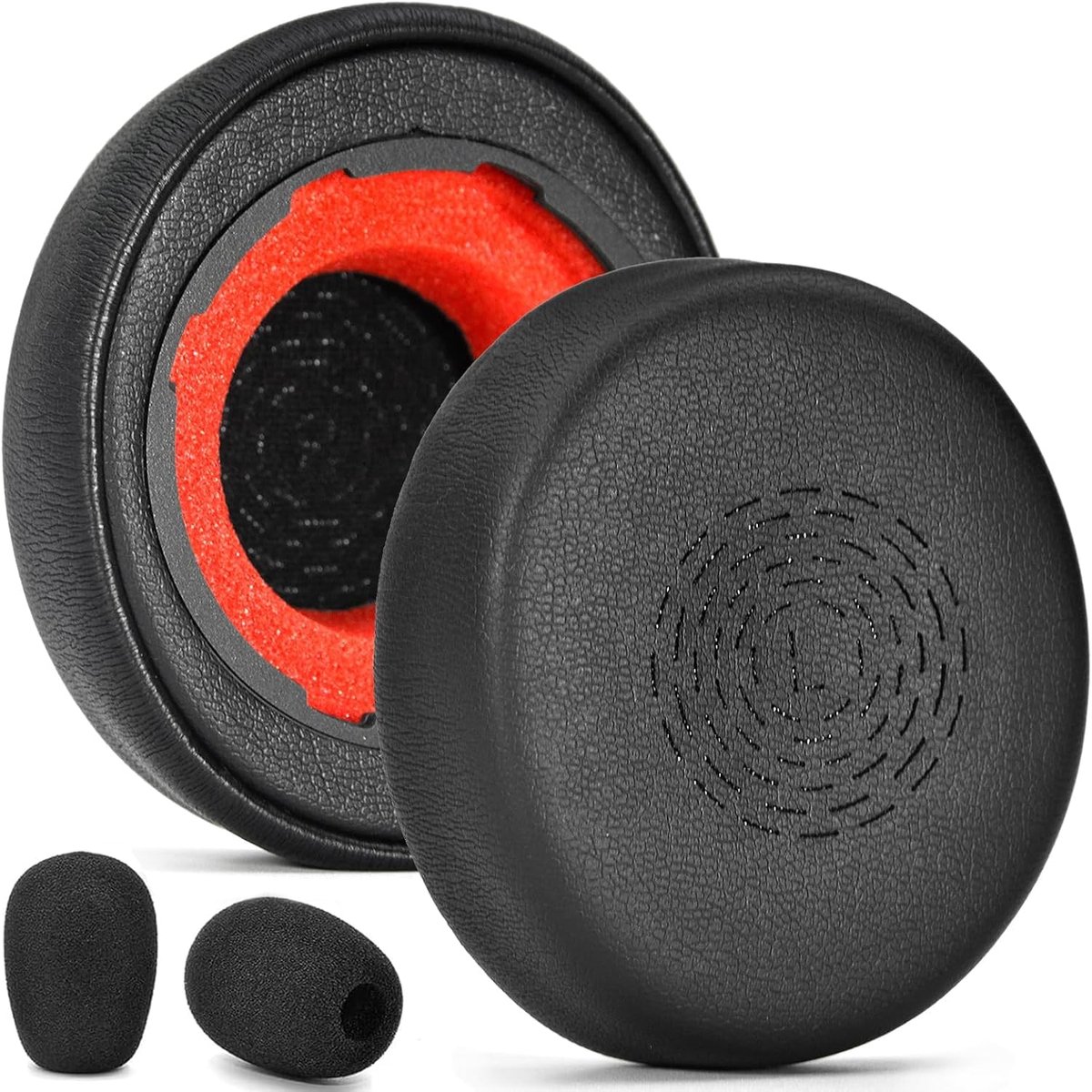 defean Replacement Ear Cover Compatible with Jabra Evolve2 55 Wireless Stereo Headset, Protein Leather, Black with - ShopVlot