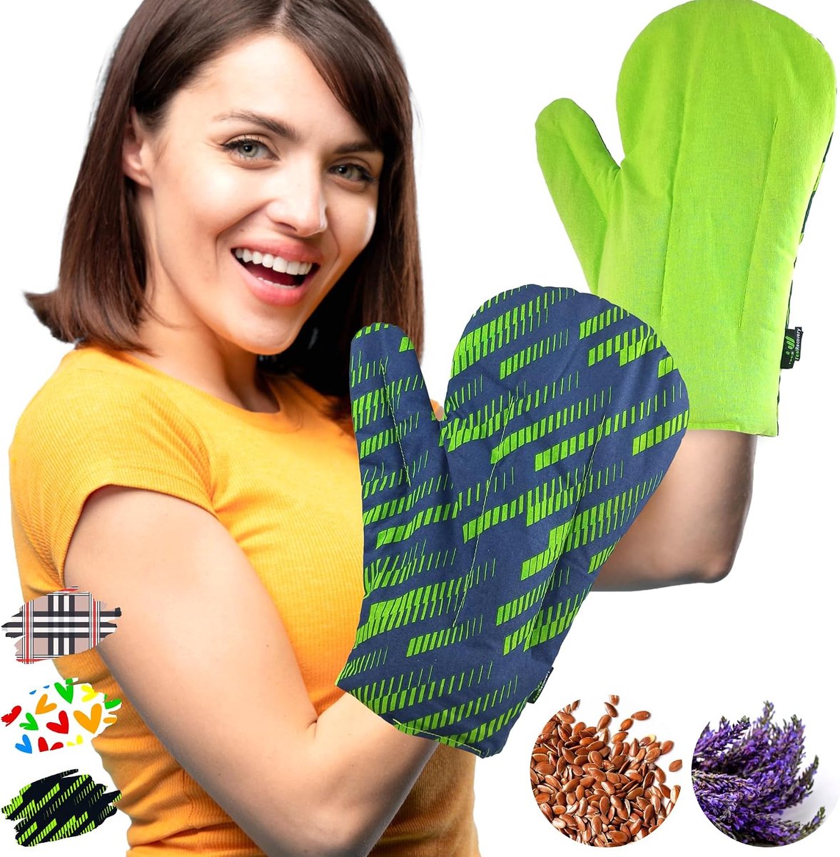 Set of 2 Mittens: Arthritis Gloves Microwave (One Size) - Microwave Safe Hand Warmers Arthritis Aid - ShopVlot
