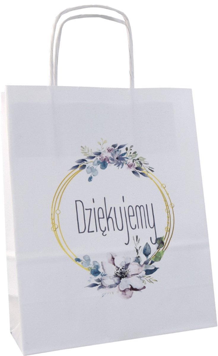 Papieren Bedanktas 18x8x22cm - Elegante Tas met 'Dankjewel' Opdruk