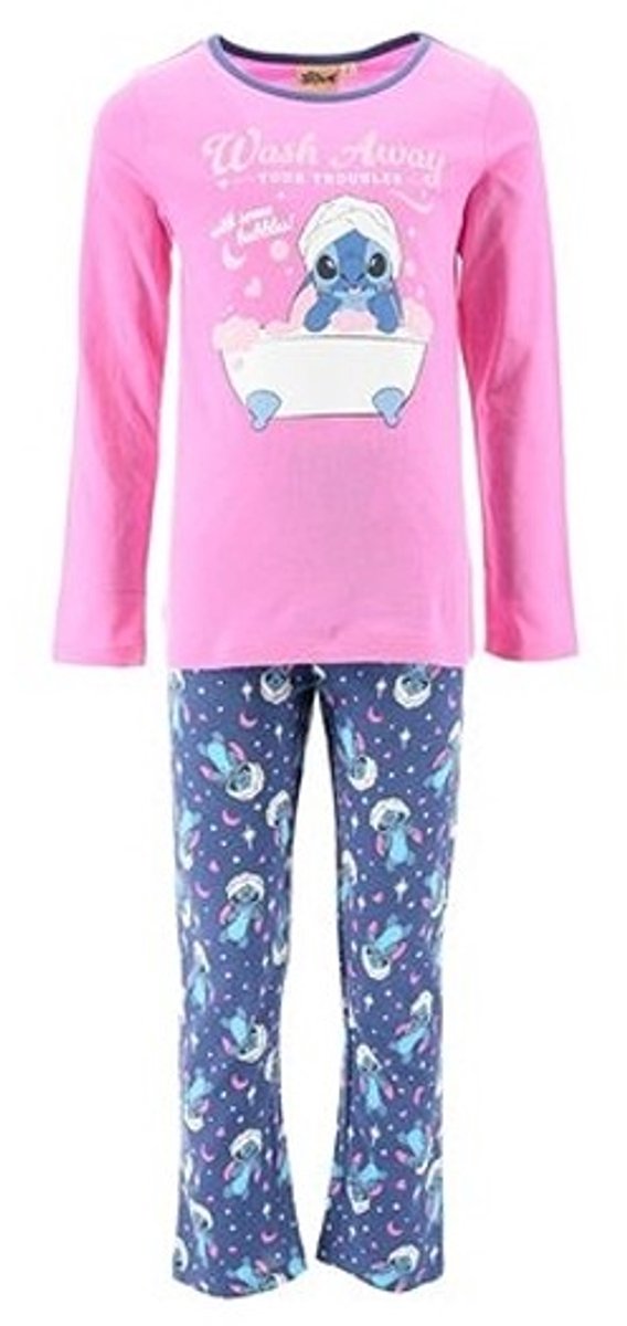Disney Stitch Jersey Pyjama-set Roze Maat 128