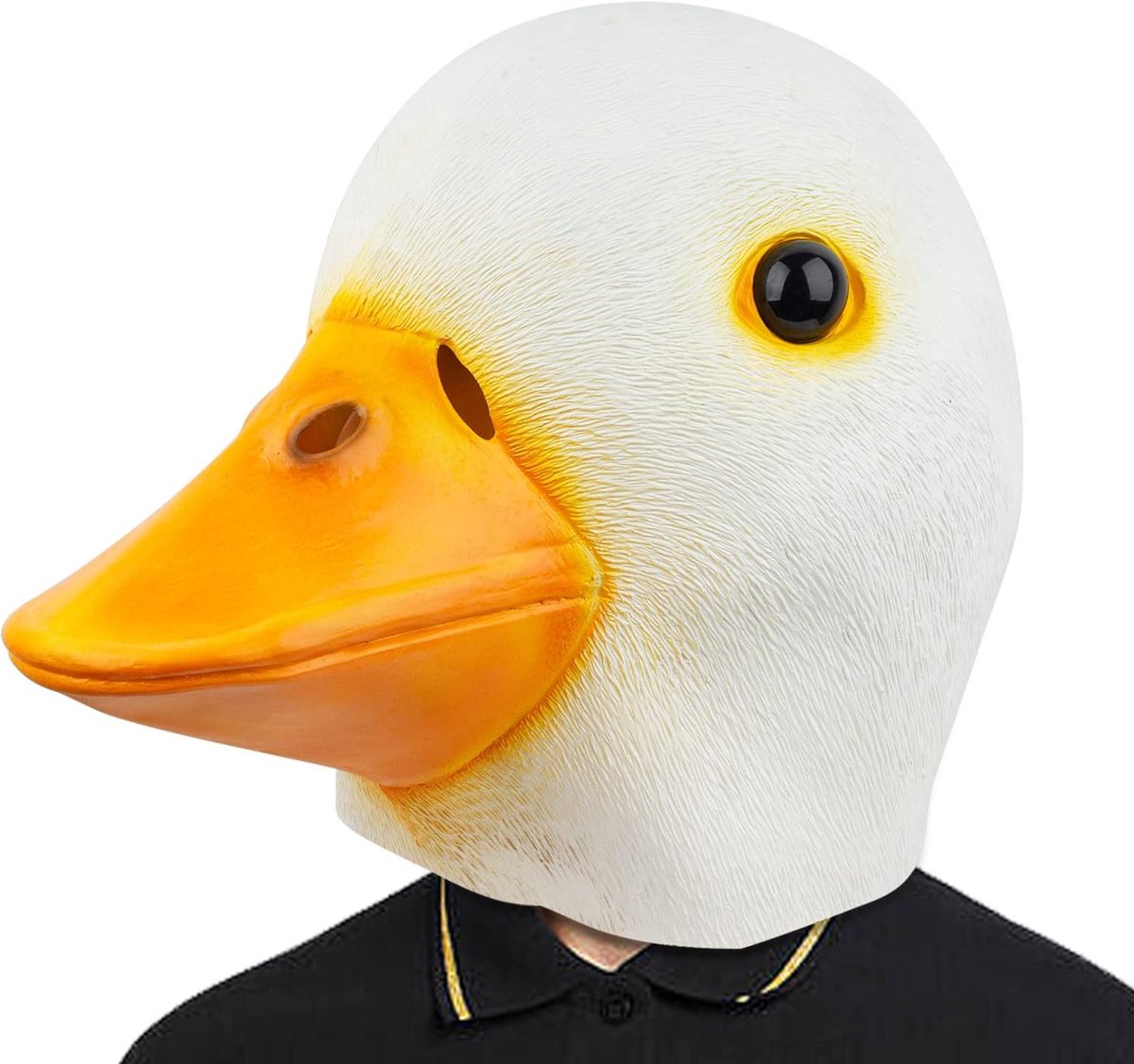 CreepyParty Duck Mask Realistic Animal Latex Full Head Mask for Halloween Costume Party Carnival - ShopVlot