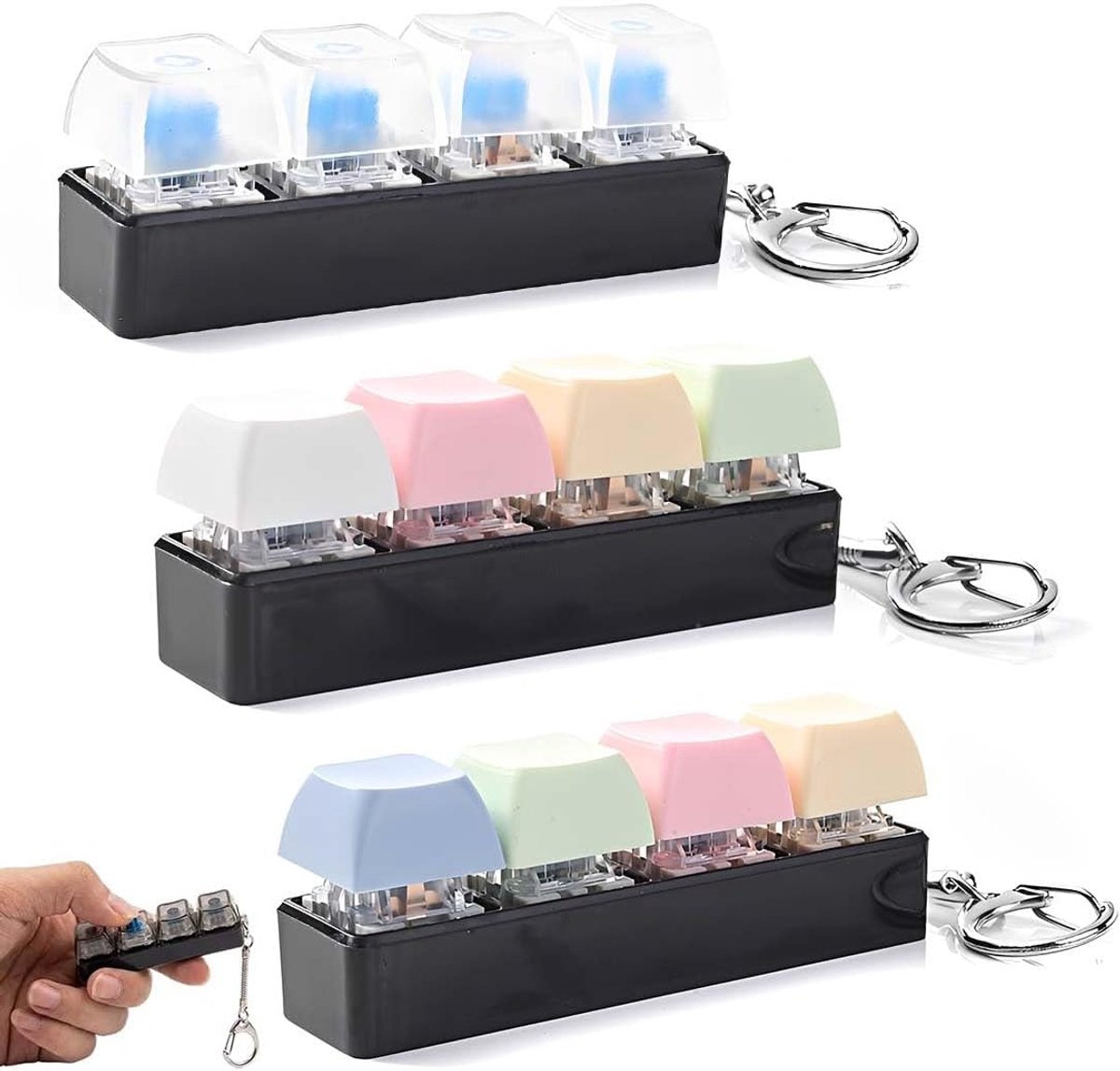 3 x anti-stress-toetsenbord voor volwassenen, anti-stress-toetsenbord voor volwassenen, voor stressvermindering en - ShopVlot