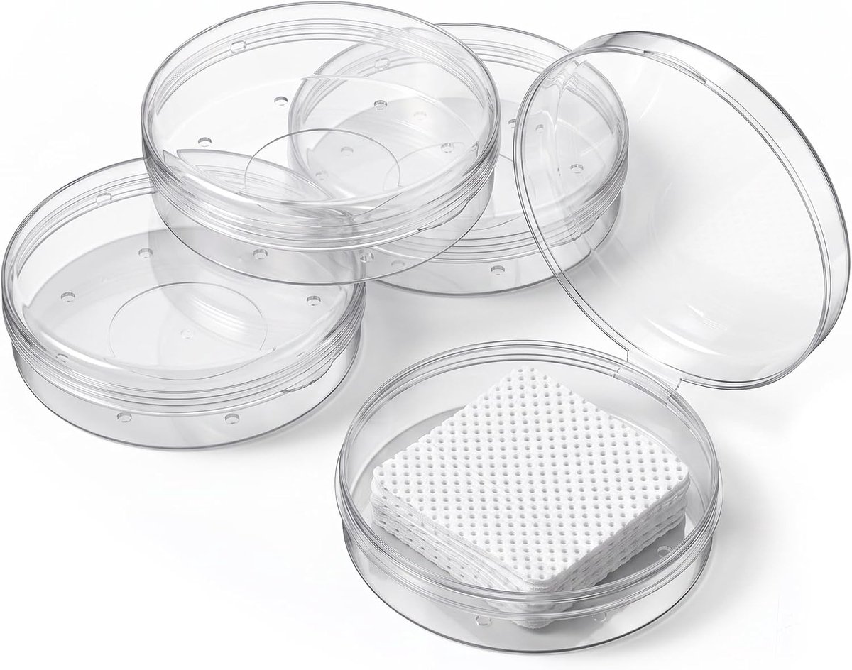 4 stuks wattenstaafjesdispenser, wattenschijfhouder, kleine wattenpads - ShopVlot
