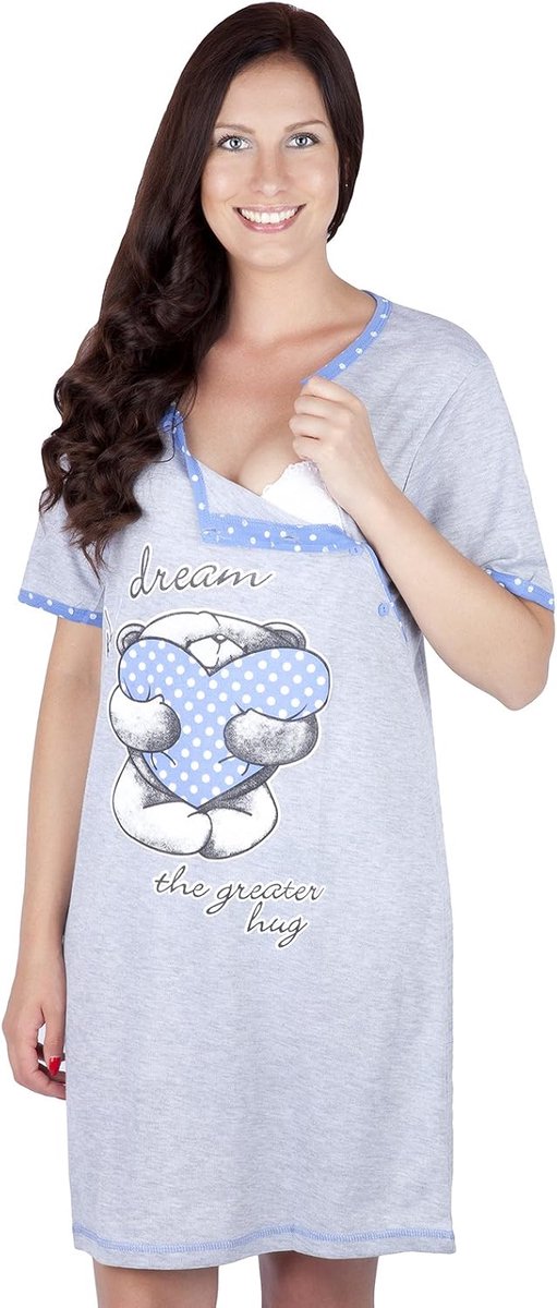 Mija - 2-in-1 Beautiful Breastfeeding Nightdress & Maternity Nightdress Nightdress 2056 U - ShopVlot