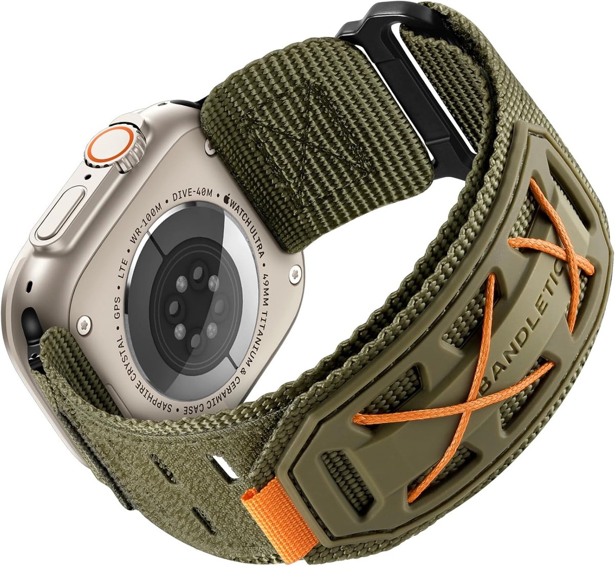 Bandletic Tactical Straps Compatible with Apple Watch Ultra/Ultra 2 49mm Unisex Rugged Military Nylon Strap for iWatch - ShopVlot