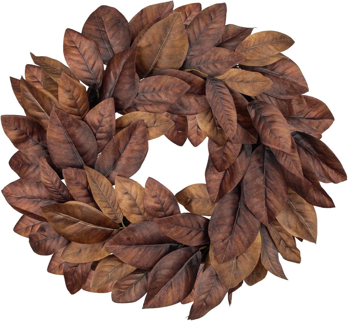 Kunstmatige magnolia-krans voor de voordeur, 55 cm, kunstherfstkrans - ShopVlot