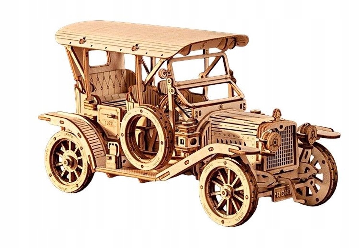 Houten 3D-puzzel - Retro automodel uit de jaren 1910