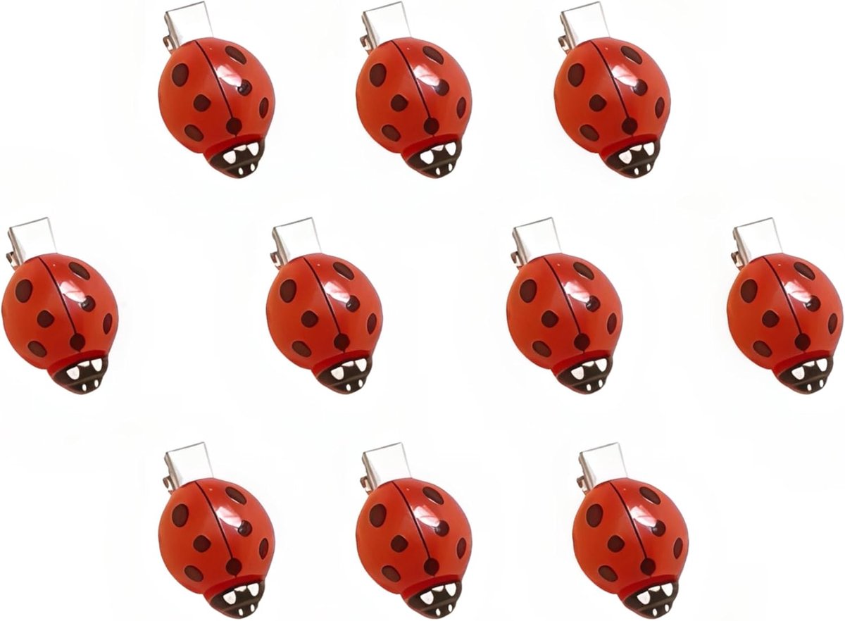 Ladybug Hair, 10 Pieces Ladybird Shape Hair Clips, Suitable for Women for Hairstyles, School, Clothing, Backpacks - ShopVlot