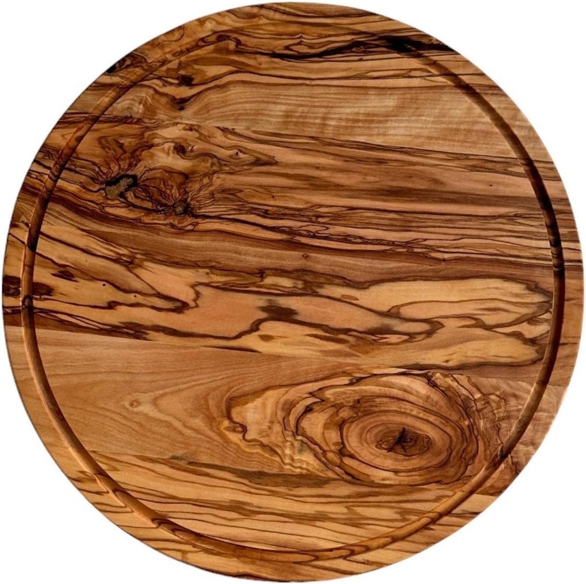 Olive Wood Cutting & Serving Plate 10" Round - ShopVlot