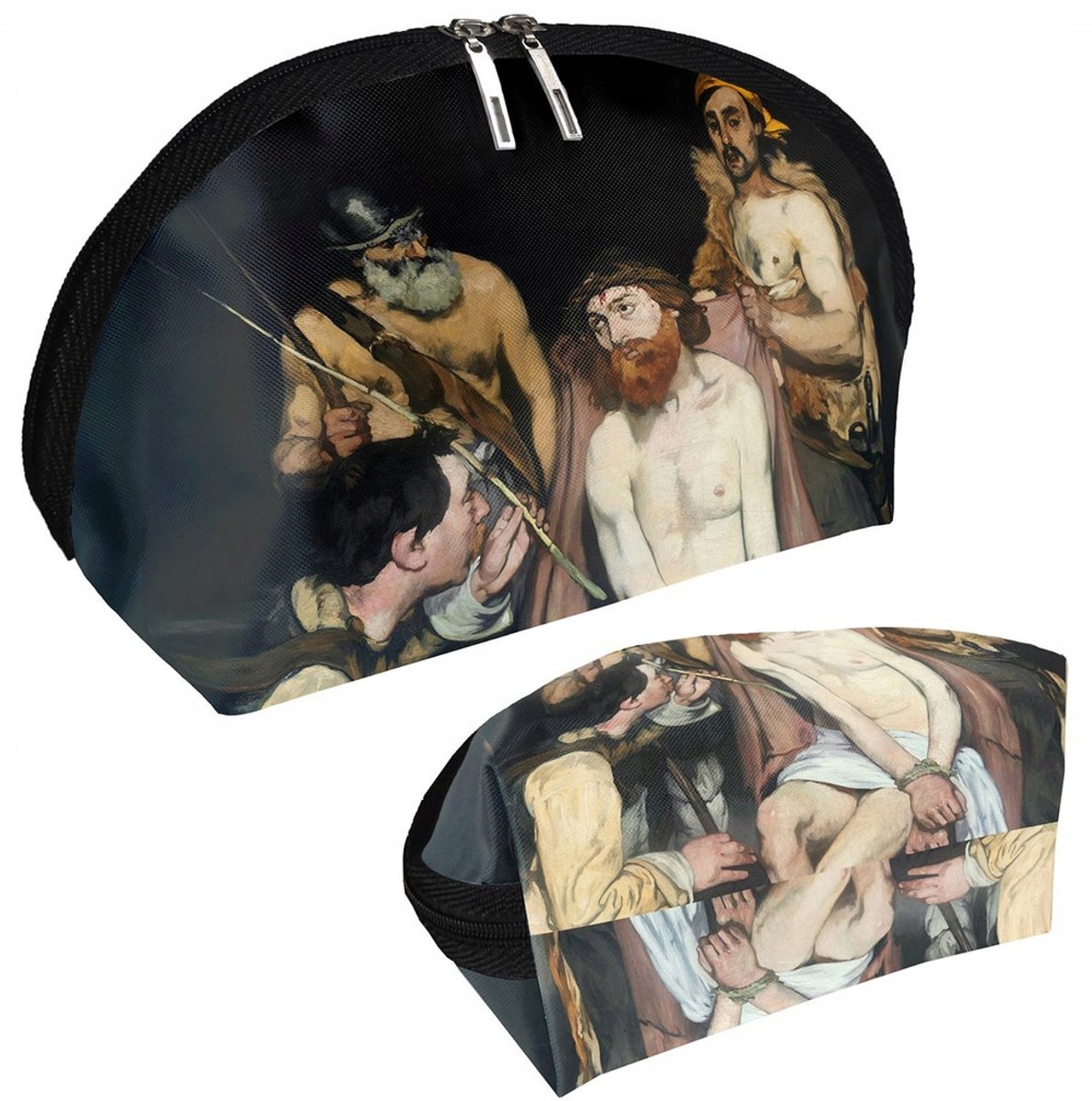 Cosmetische tasjes met "Jezus bespot deursoldaten" print