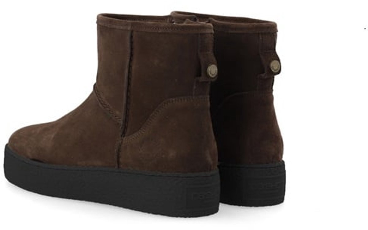 Ca Shott dames halfhoge boots wollen voering bruin suède