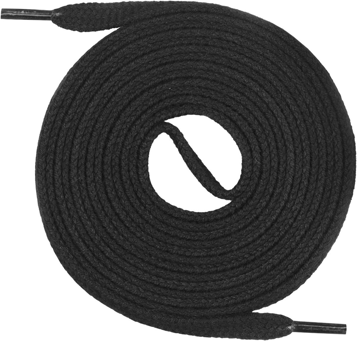 Mount Swiss©, Premium Shoelaces, 1 Pair of Flat Laces, 100% Cotton, Tear-resistant, 7 mm Wide, Adults (Unisex), Black - ShopVlot