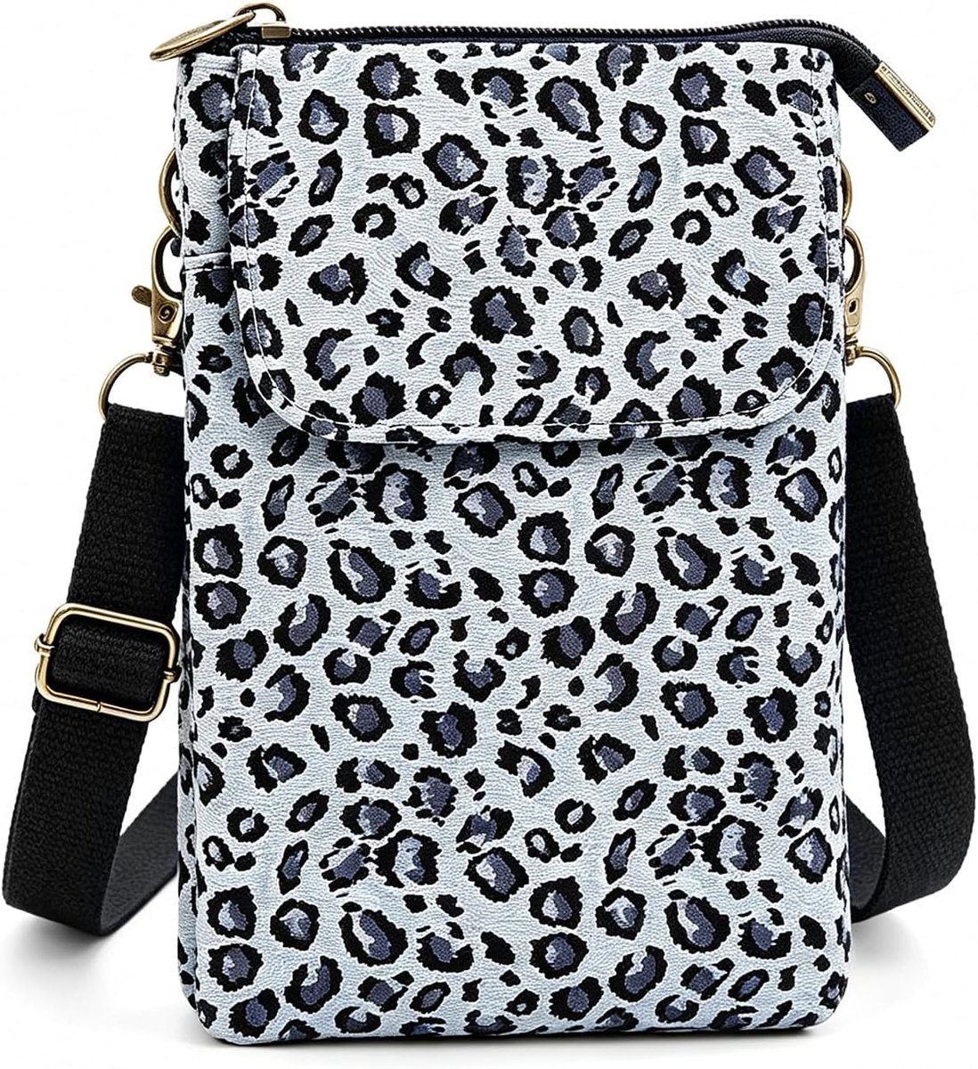 Women's Small Shoulder Bag, Canvas Shoulder Bag with Multiple Pockets, Small Mobile Phone Wallet, Shoulder Bag with - ShopVlot