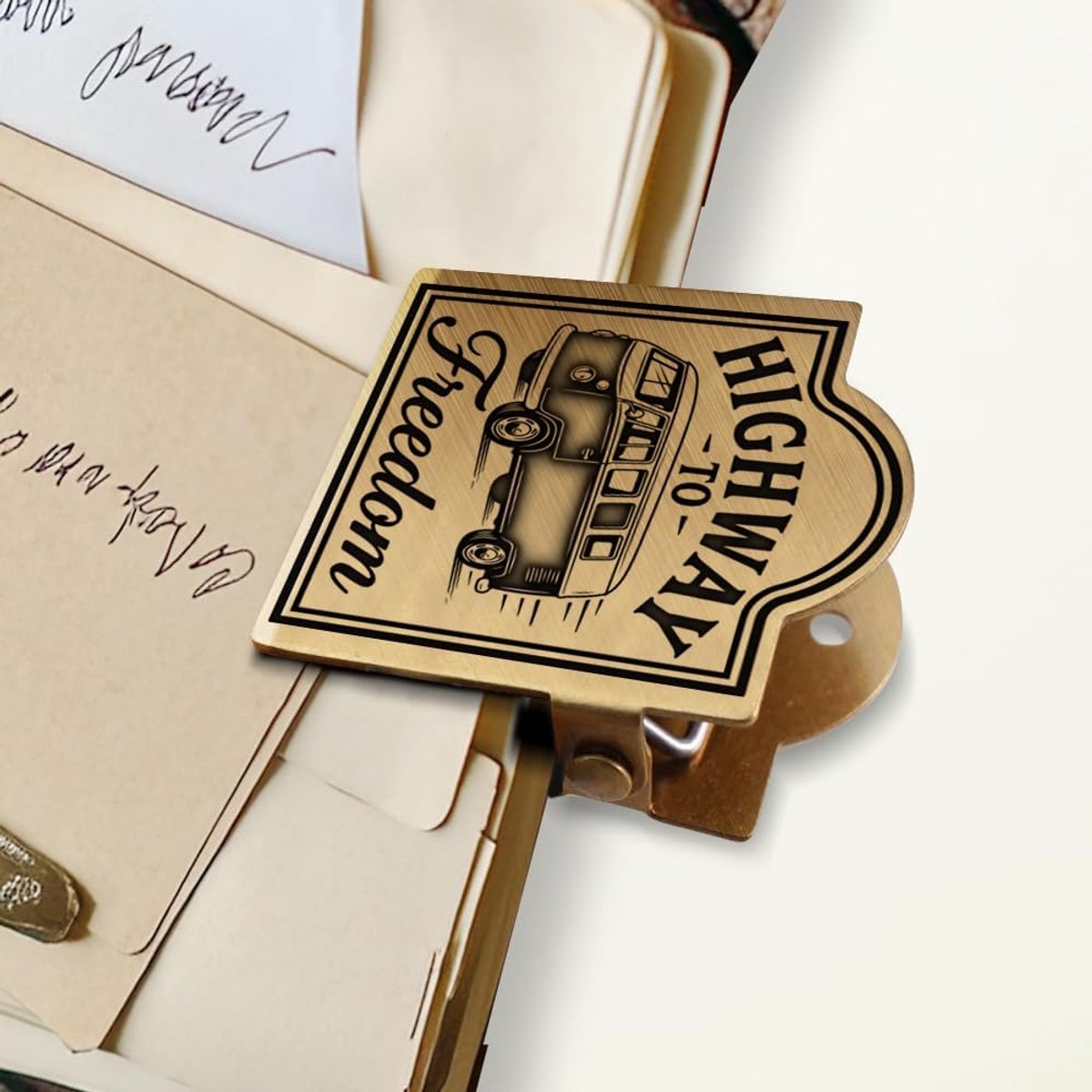 ANATTASOUL Travel Journal Clip Metal Book And Invoice Binder Clips Alloy Antique Bronze Vintage Bus Decorative - ShopVlot