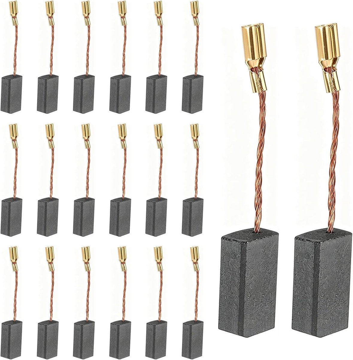 20 pieces carbon brushes for motor, size 5 x 8 x 15 mm, compatible with grinders, drills, circular saws, black, easy - ShopVlot