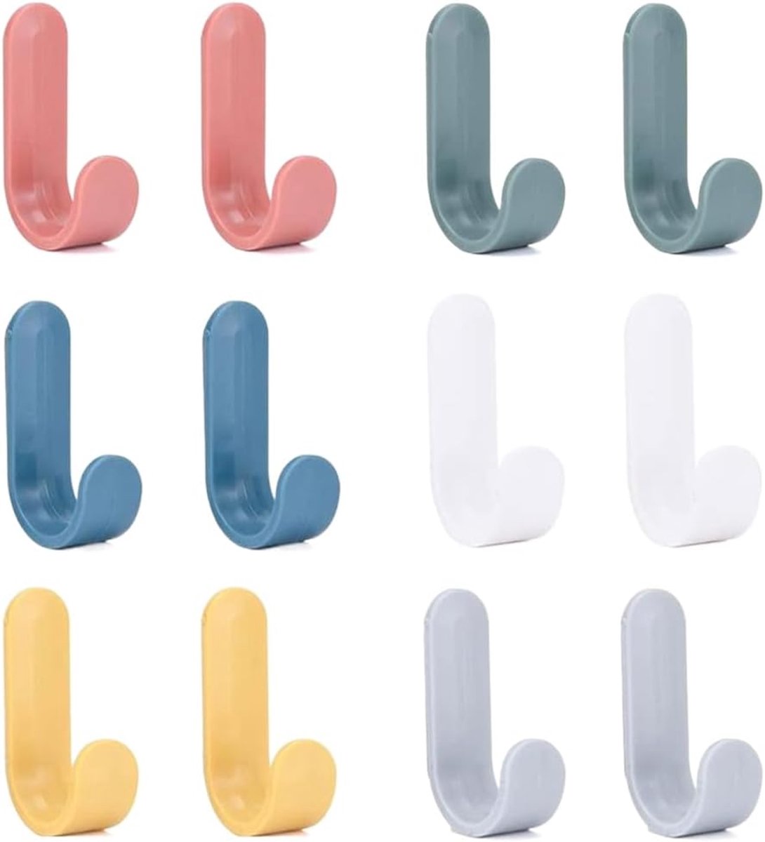 Clothes Hooks 12 Pieces Stainless Steel Wall Hooks Bathroom Hook Towel Holder Bathroom Clothes Hanger Kitchen for Kids - ShopVlot