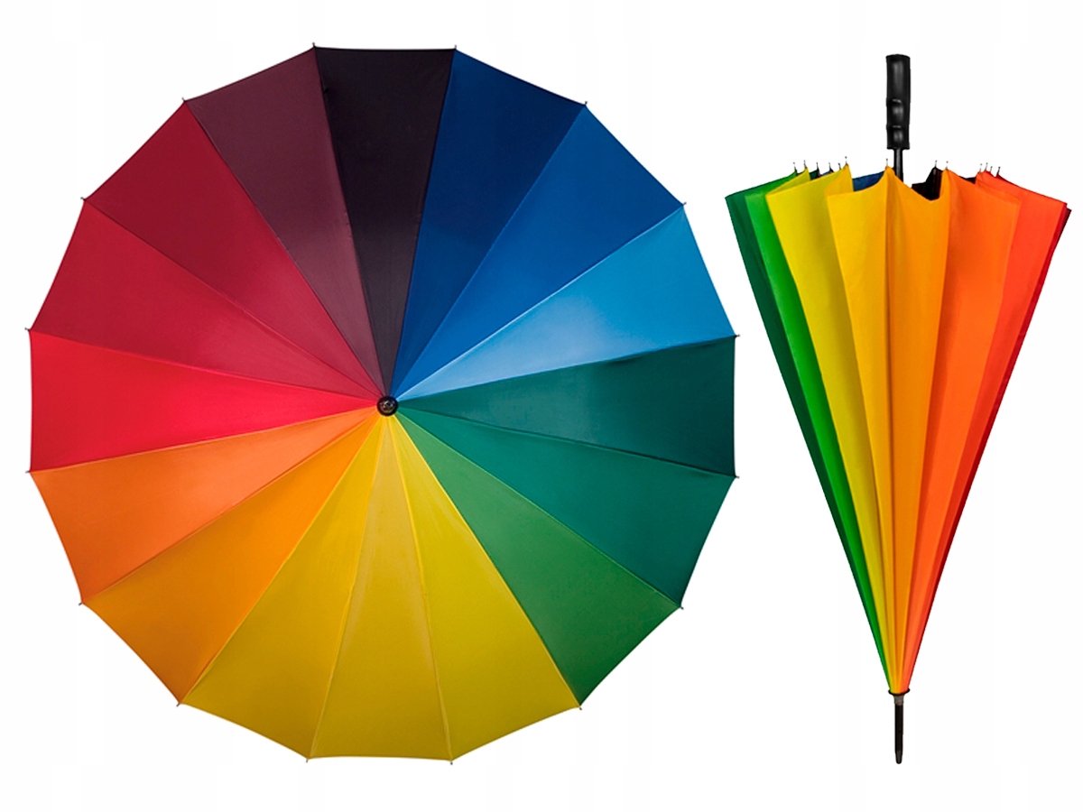 Grote Handmatige Regenboog Paraplu - Duurzaam & Windbestendig