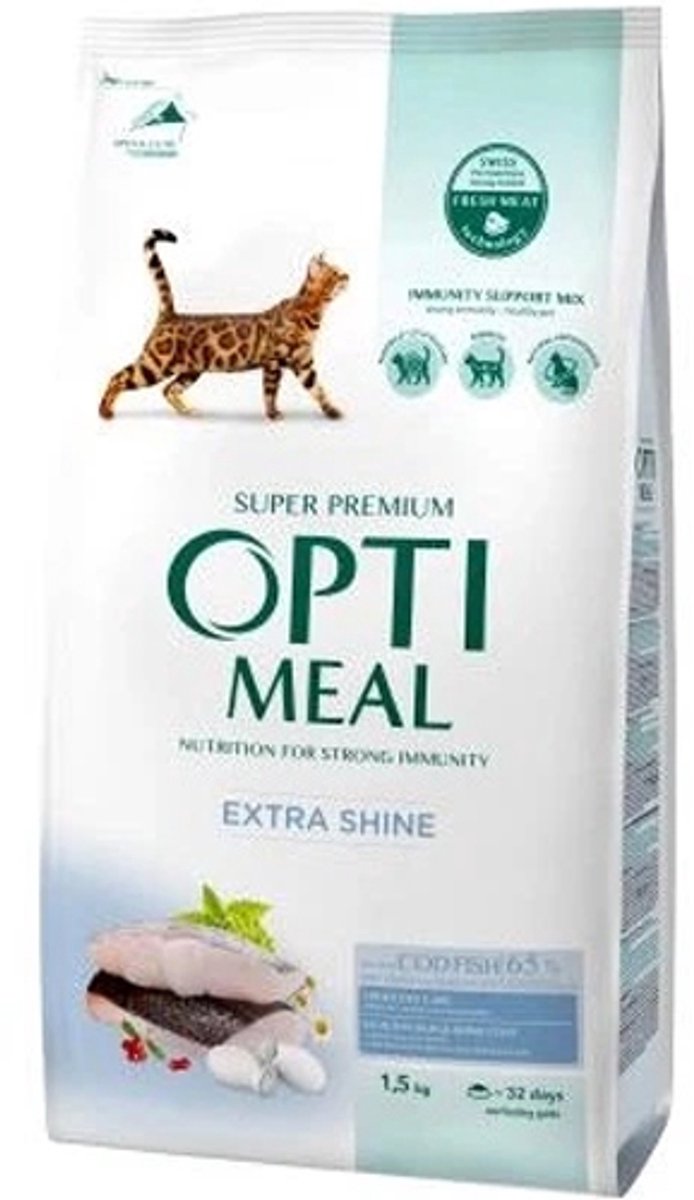 Optimeal OptiMeal extra glans met kabeljauw - volwassen katten 1,5 kg