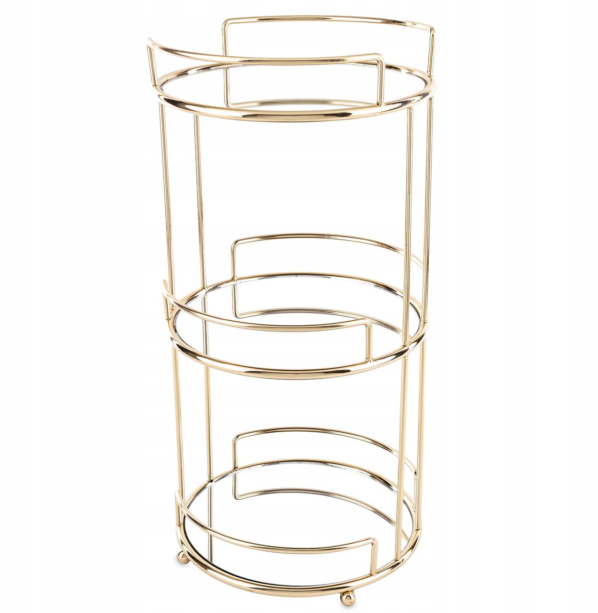 Gouden 3-laags taartplateau met spiegelglas - Glamour Decoratie
