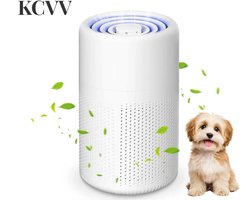 Purificateur d'air pour animaux de compagnie - Purificateurs d'air avec filtre HEPA - Convient aux personnes souffrant d'allergies - Élimine le pollen et les squames d'animaux - Blanc - 19x12 cm