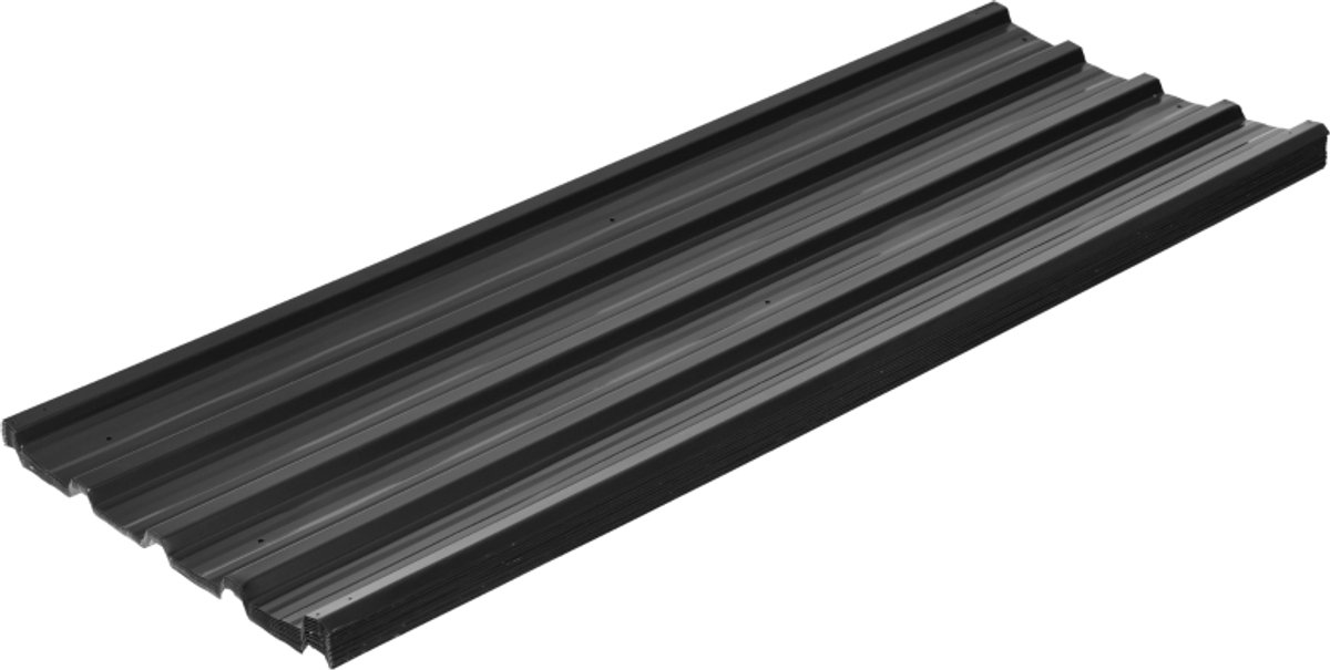 Set van 12 Dakplaten 129x45cm Donkergrijs Gegalvaniseerd 0,25mm Weerbestendig Voorgeboorde Gaten Eenvoudig Monteren voor Carport Kas Garage