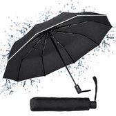 Infinity Goods Stormparaplu - Paraplu - 140 km/u - Reflecterend - Ø 107 cm - Automatisch Uitklapbaar - Beschermhoes - Zwart