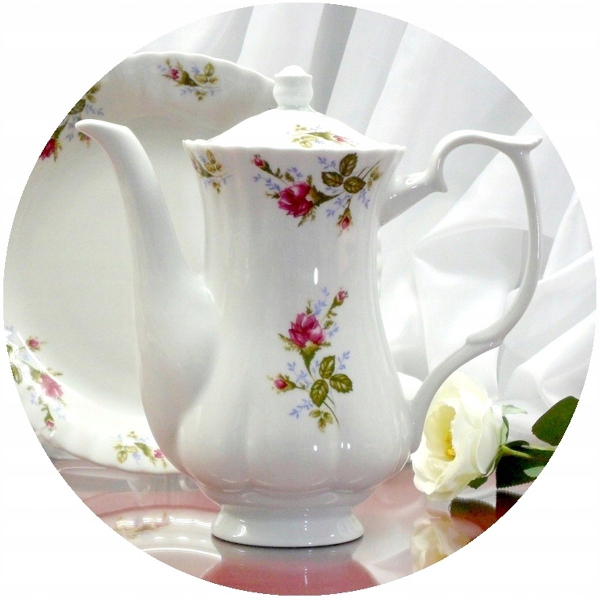 Malcer Iwona Theepot 1.2L - Decor 003, Witte Porselein