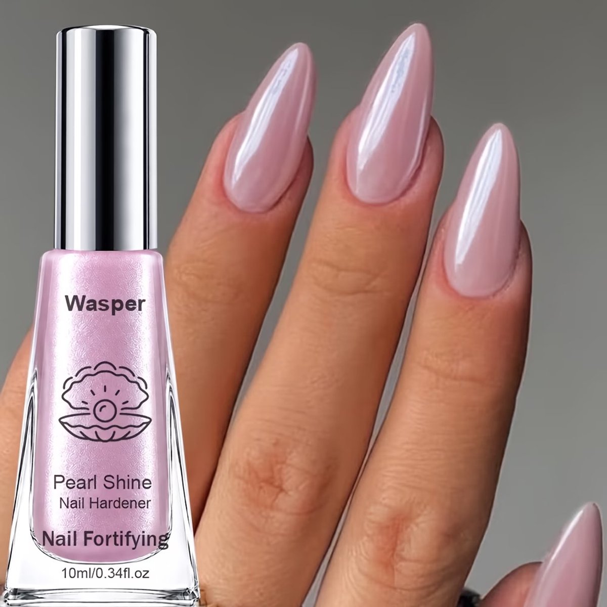 Nail Strengthener Pearl Shine 10 ml – Transparante Roze Nagelverharder met Parelmoerglans voor Dunne en Zachte Nagels