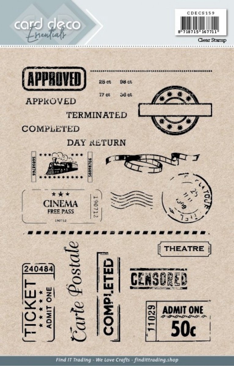 Card Deco Essentials - Clear Stamps - A5 Tickets - ideaal voor het maken van kaarten, scrapbooking, journaling - Gratis verzonden - CDECS159