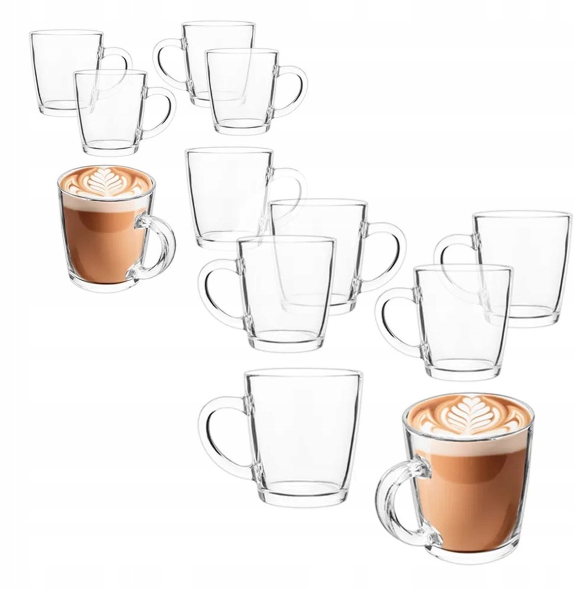 Toronto Glazen 350ml met Oor - Set van 12 - Voor Water, Sap, Thee, Koffie