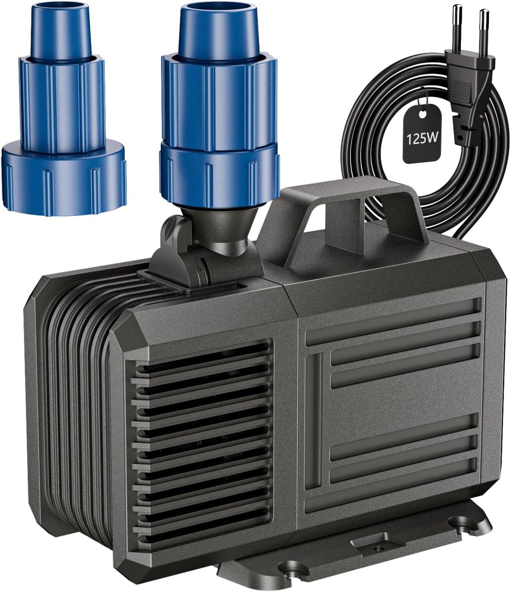 Dompelpomp - Zwart - 5700 L/H - Amfibische Vijverpomp met 2 Sproeiers - Voor Vijvers en Tuin