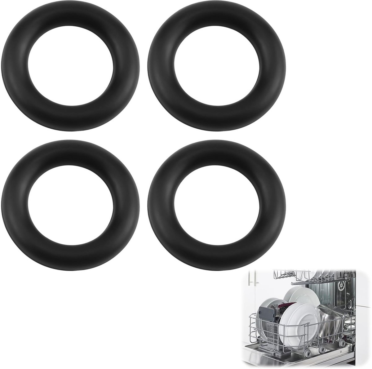 4x O-ringen voor vaatwasser 16x10x3mm voor waterinlaatklep