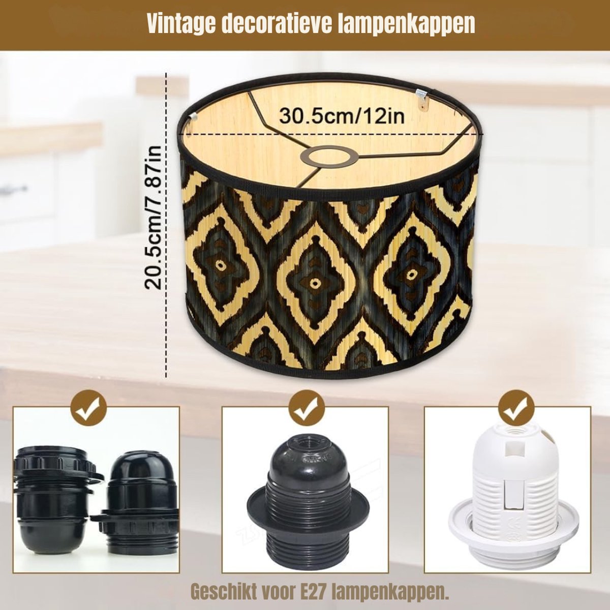 Lìon® Lampenkap Voor Staande Lamp - Lampenkap - Lampenkap 50 cm - Multikleur - ‎30cm x 30cm x 20cm