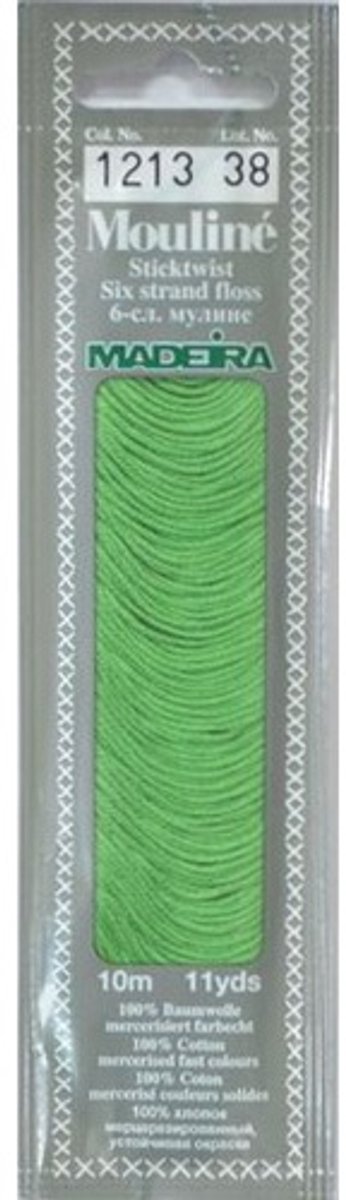 Borduurgaren Madeira Mouline 10 meter 6 draads splijtgaren - groen (1213)