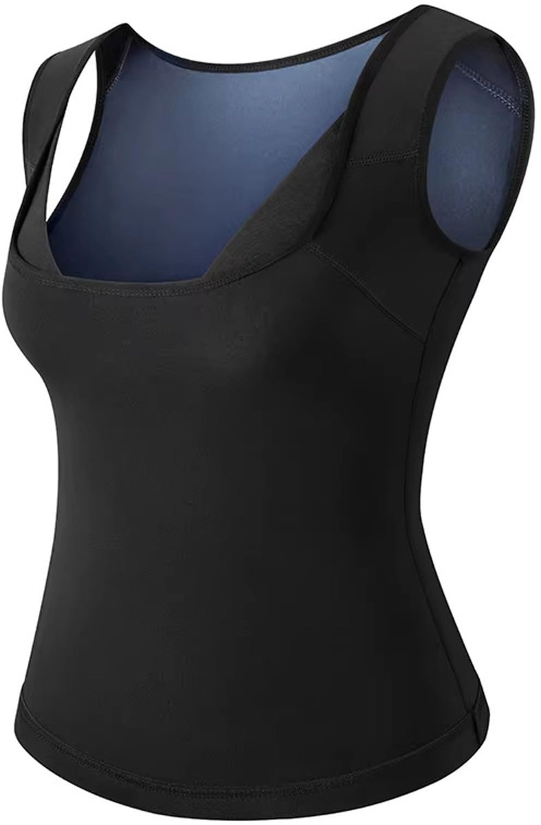 Saunaanzug voor dames, gewichtsvest voor vetverbranding en training, zwart, maat S-M