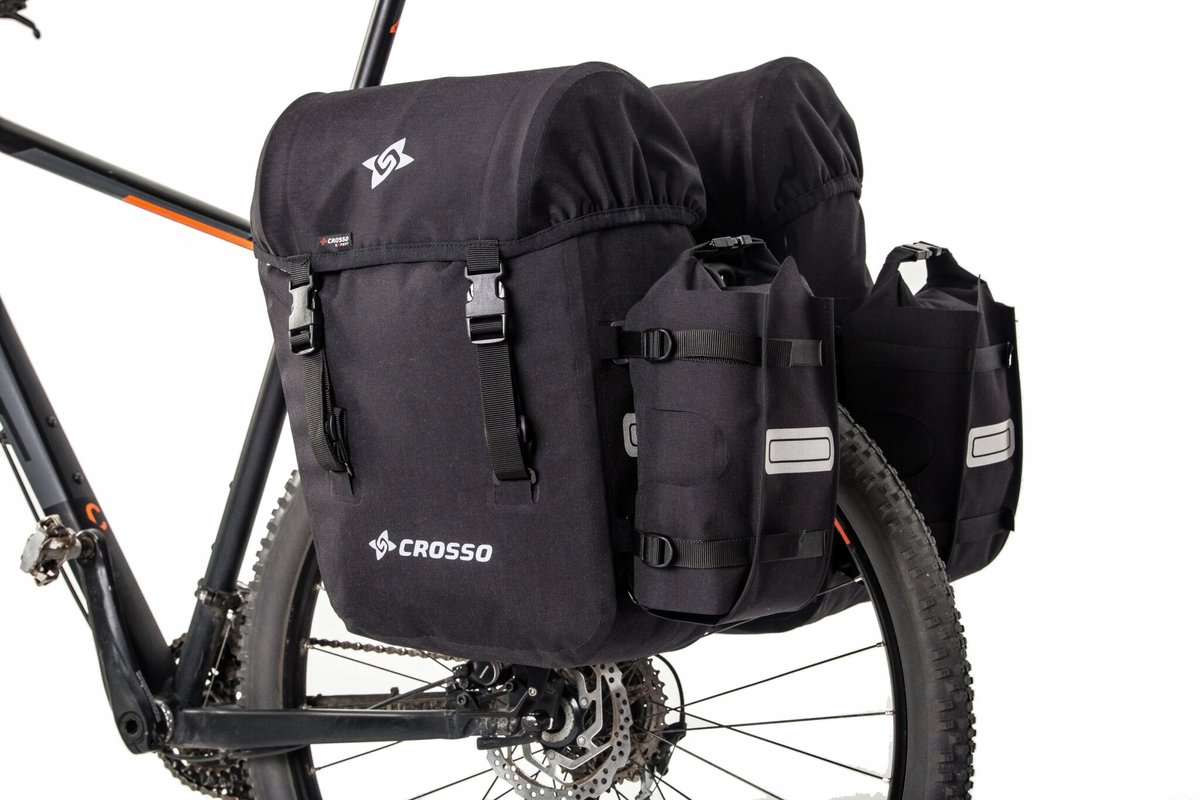 Crosso Expert 66 Fietstassen Set - Zwart, 66L, Waterdicht, Rail Systeem