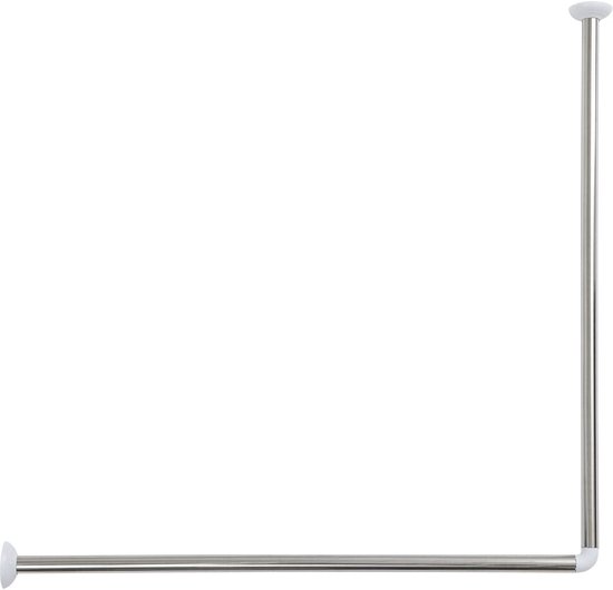 Barre de douche d'angle 80 x 80 cm en acier inoxydable chromée — afbeelding 2