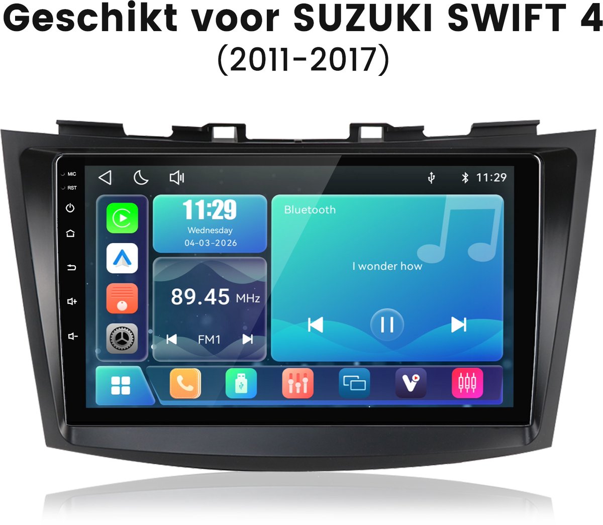 Cestovet Autoradio - Geschikt Voor Suzuki Swift IV 2011 t/m 2017 - Apple Carplay & Android Auto (Draadloos) - FM RDS USB