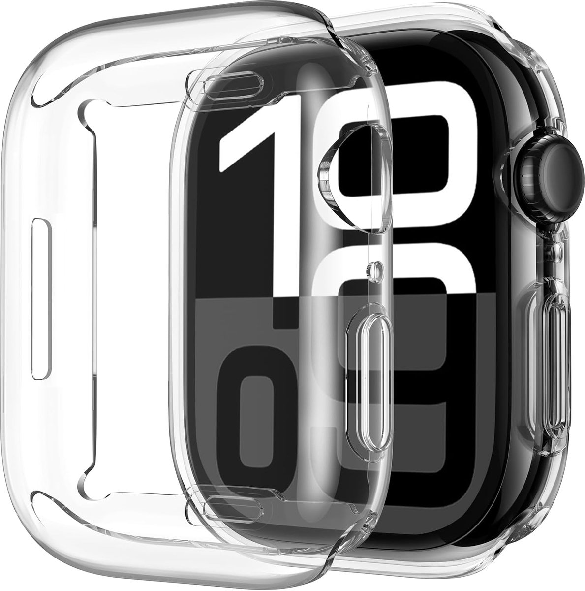 Upeak Pack of 2 Case with Screen Protector, Compatible with Apple Watch 10 11, 42 mm Protective Case, TPU All-Around - ShopVlot