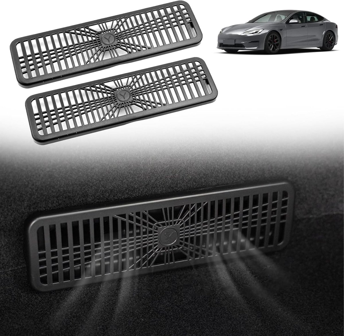 Ventilation Cover for Tesla Model Y Juniper & Model 3 Highland 2025-2026, Underseat Vent Cover Protection, Rear Seat - ShopVlot