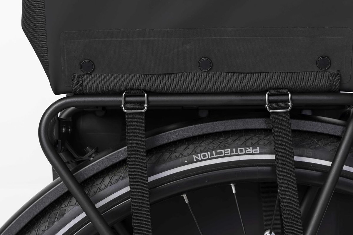 Fietstas dubbele bagagedrager - trendy zwart - 100% waterdicht - optimale zichtbaarheid - ShopVlot