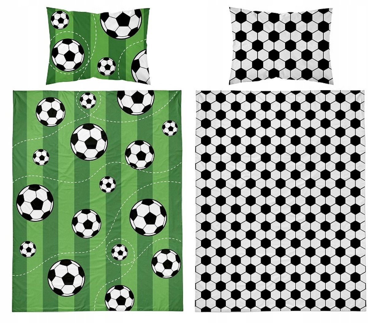 Kinderledikant dekbedovertrekset 90x120 cm voetbal groen katoen