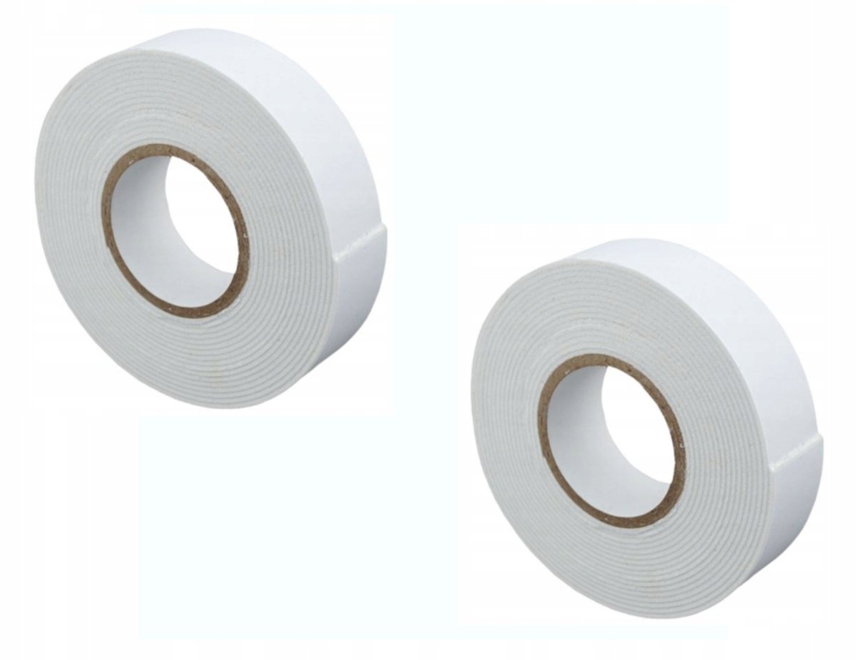 Dubbelzijdige Schuimtape 1mm x 19mm x 3m - Set van 2 stuks