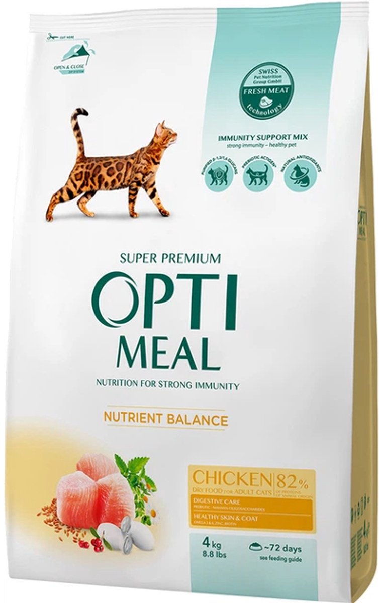 Optimeal OptiMeal volledig uitgebalanceerde voeding met kip – volwassen katten 4 kg