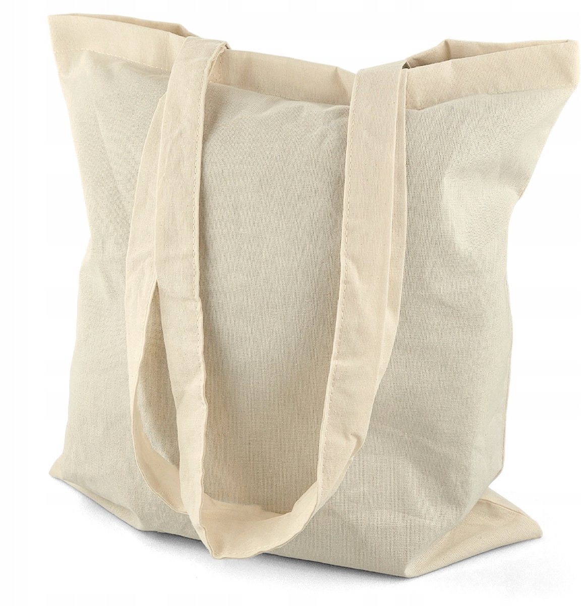 Natuurlijke Katoenen Boodschappentas met Lange Handvatten - Eco 140g