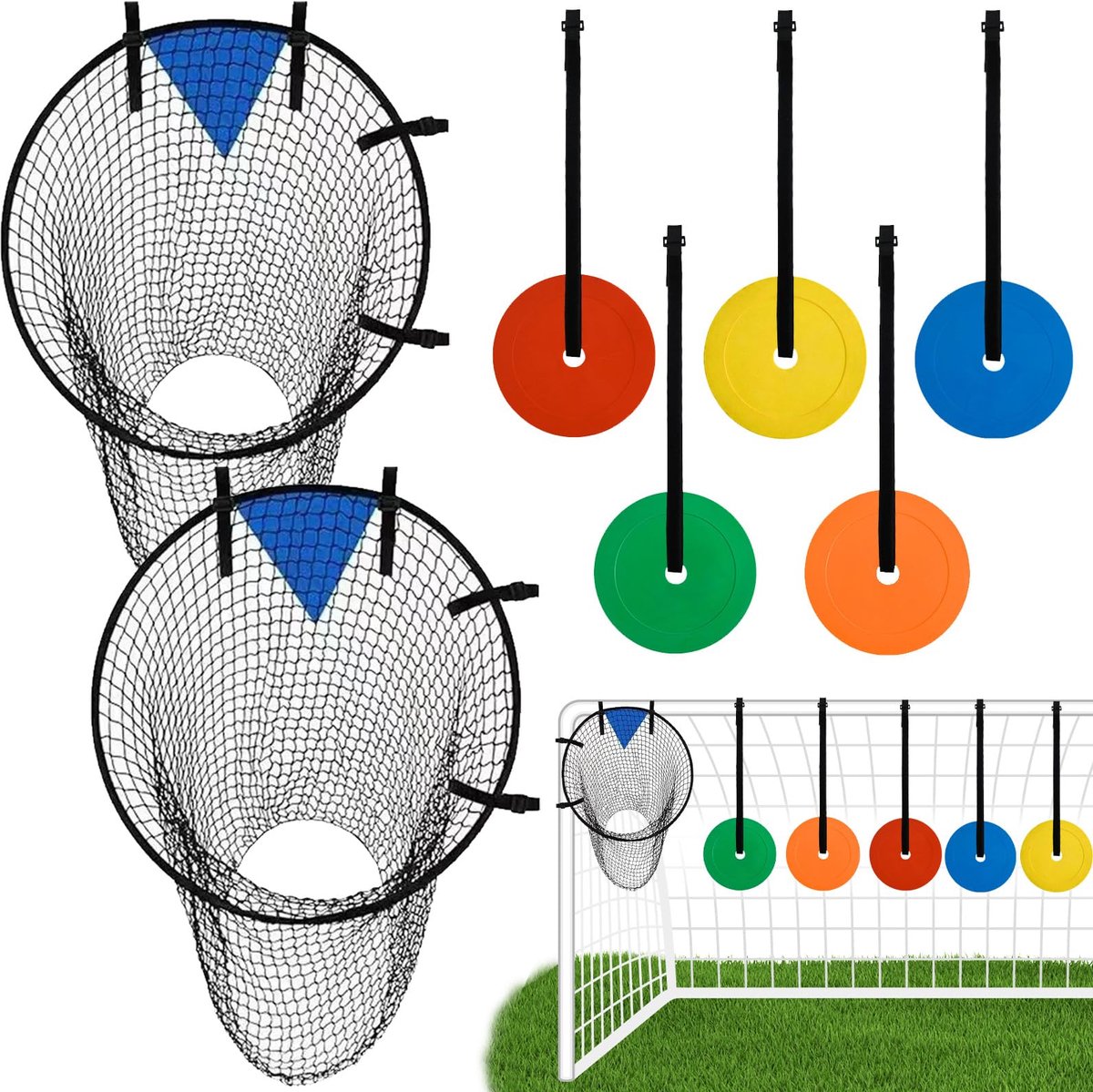 8 stuks voetbaldoelnet, voor verbetering van de schietnauwkeurigheid - ShopVlot