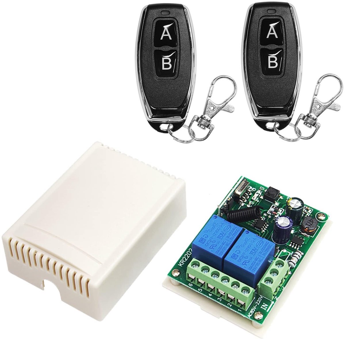 Draadloze afstandsbediening schakelaar - 2 kanalen - 433MHz RF - Voor garagepoort en rolluiken - ShopVlot
