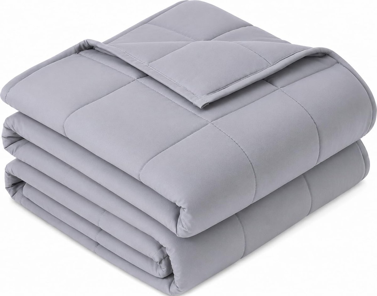 Famanu – Gewichtsdeken voor volwassenen van 7 kg, ademend en zacht materiaal met glazen kralen, 122 x 183 cm, geschikt voor alle seizoenen