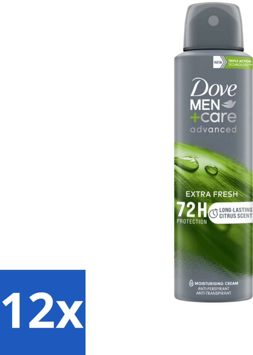 Dove Men+Care Deodorant Spray - Extra Fresh - 150 ml - Voordeelverpakking - 12 stuks